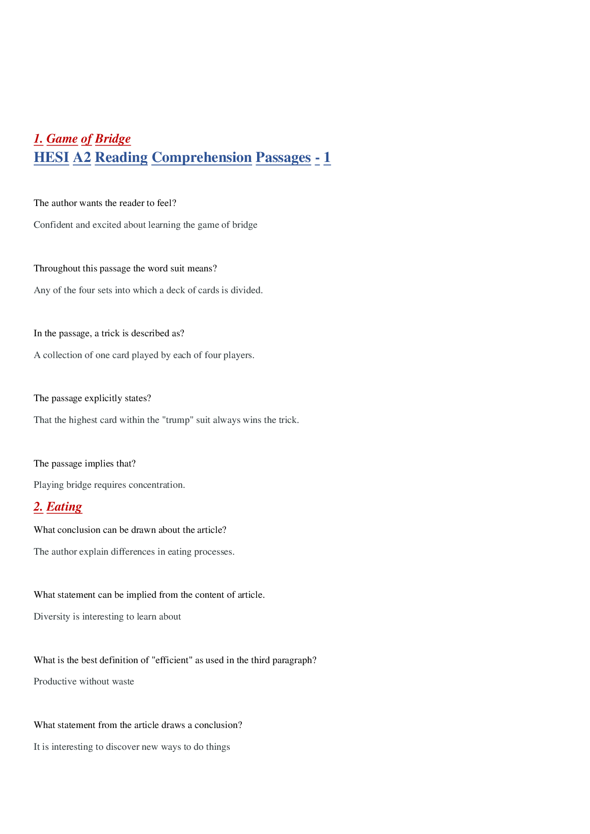 Preview image for HESI - A2 Reading & Writing V1 Latest 2022